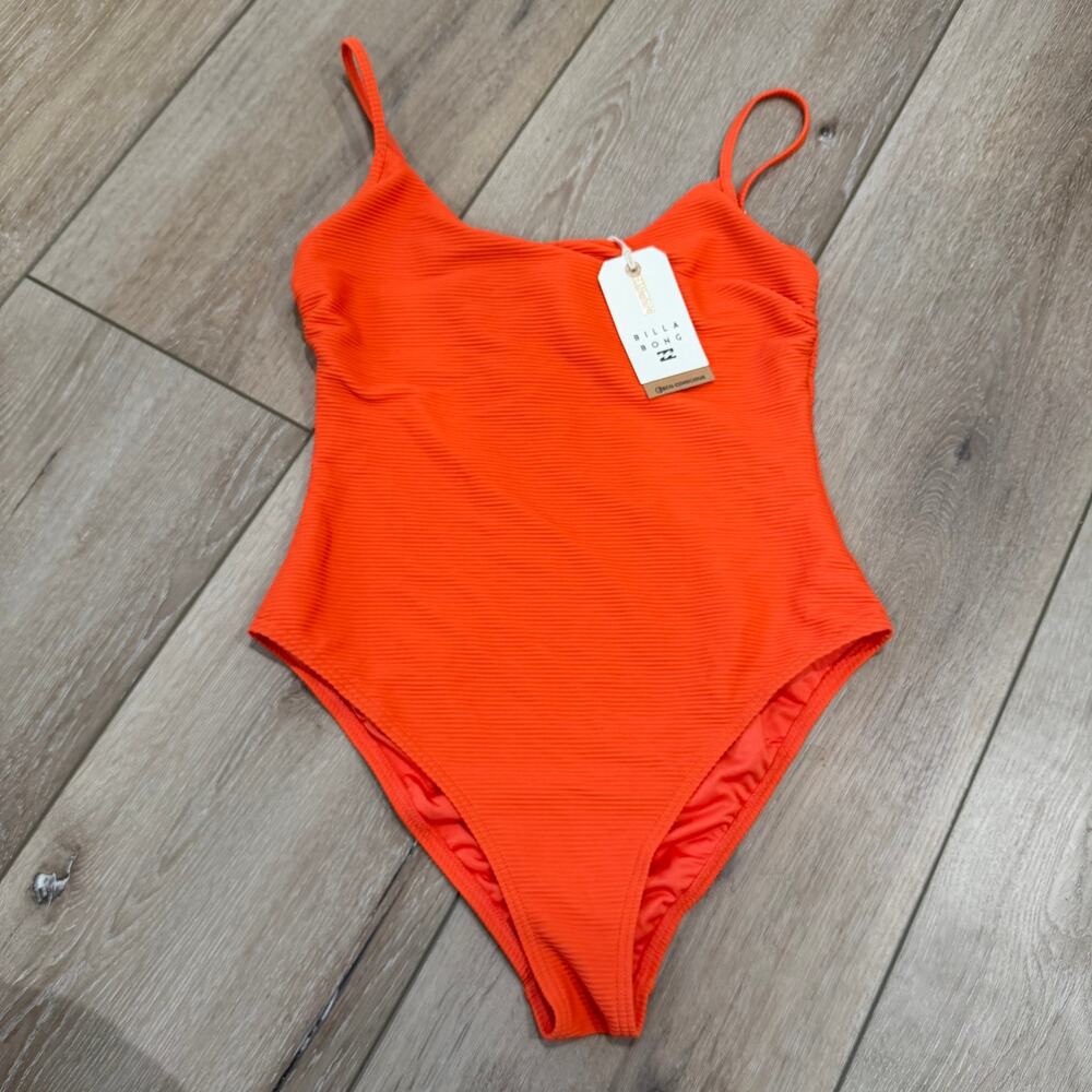 BILLABONG NWT Tanlines Orange High Leg One-Piece Swimsuit - Large